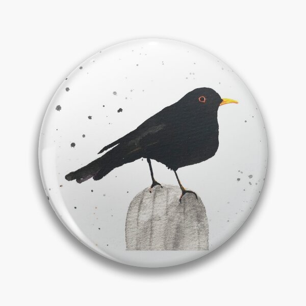 Artikelvorschau, Schwarze Vogel-Aquarellmalerei entworfen und verkauft von Monika Howarth.