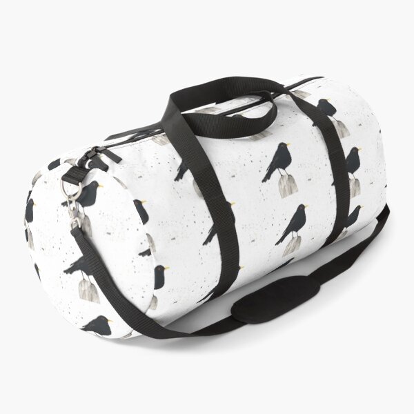 Black bird watercolour painting Duffle Bag