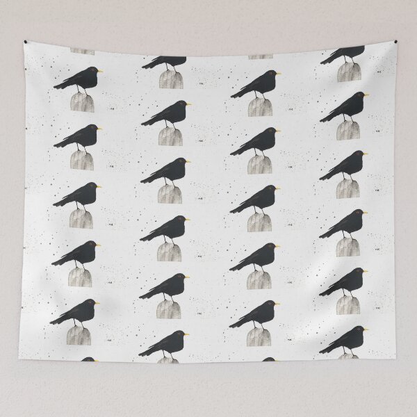 Item preview, Black bird watercolour painting  designed and sold by Monika Howarth.