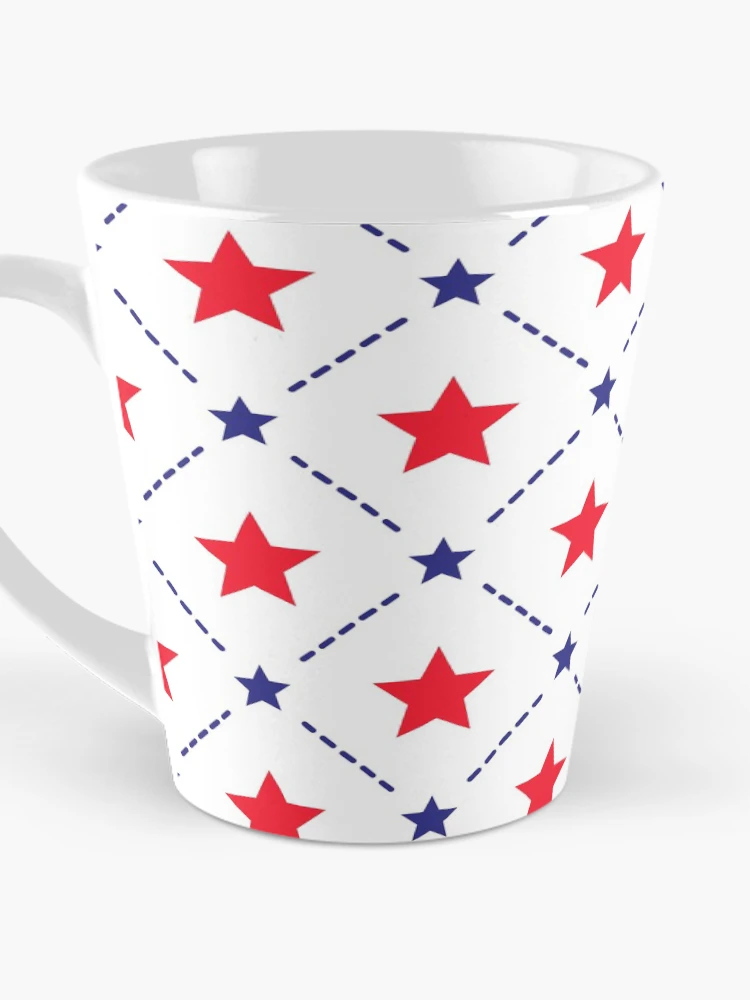 Thumbnail 3 of 4, Coffee Mug, Red Blue Stars Pattern designed and sold by Raju Nandaniya.