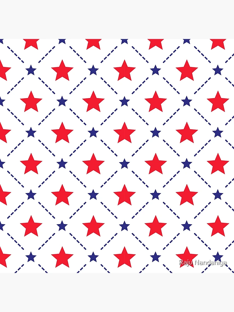 Thumbnail 4 of 4, Pillow, Red Blue Stars Pattern designed and sold by Raju Nandaniya.