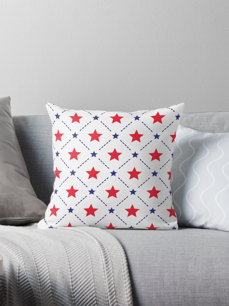 Thumbnail 1 of 4, Pillow, Red Blue Stars Pattern designed and sold by Raju Nandaniya.