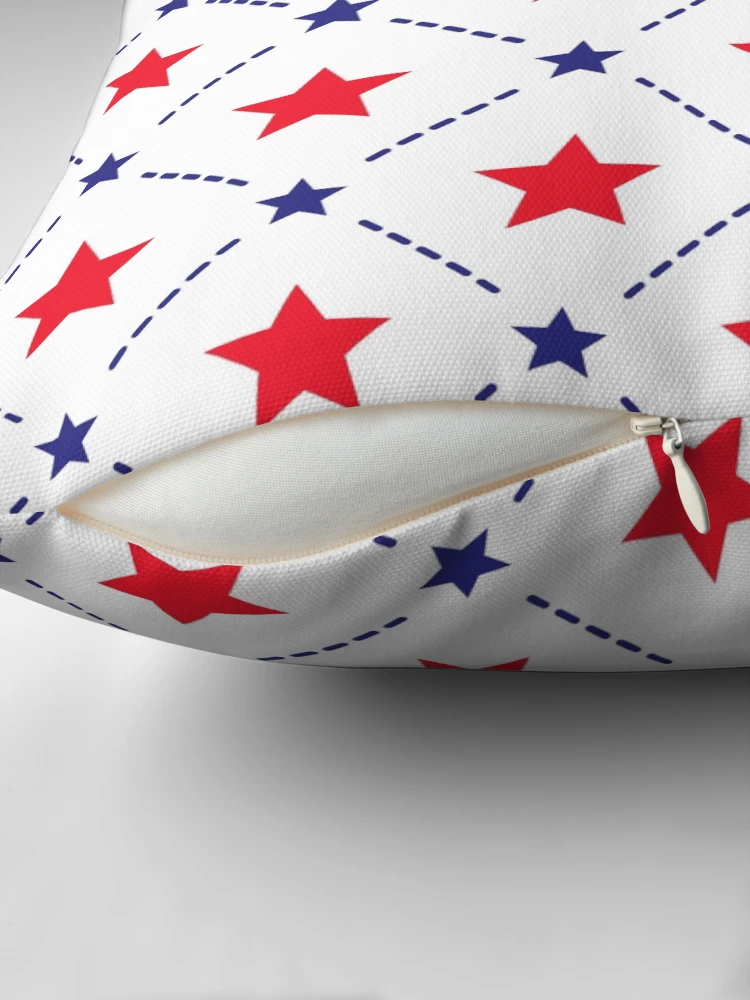 Thumbnail 2 of 4, Pillow, Red Blue Stars Pattern designed and sold by Raju Nandaniya.
