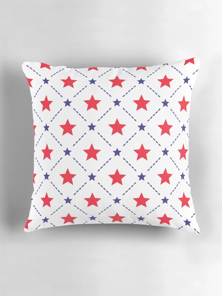 Thumbnail 3 of 4, Pillow, Red Blue Stars Pattern designed and sold by Raju Nandaniya.