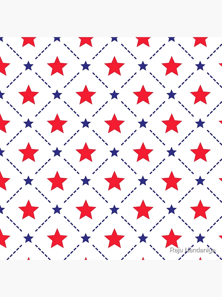 Thumbnail 3 of 3, Poster, Red Blue Stars Pattern designed and sold by Raju Nandaniya.