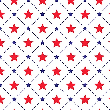 Artwork thumbnail, Red Blue Stars Pattern by Raju Nandaniya