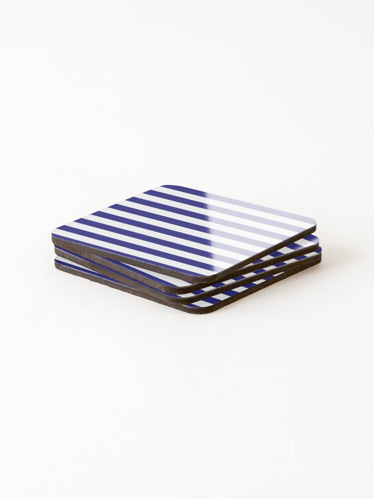 Thumbnail 4 of 5, Coasters (Set of 4), Blue Lines Pattern designed and sold by ArtOfPattern.