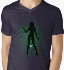 Bong girl Green -2 (solid) Men's V-Neck T-Shirt