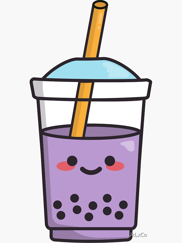 "Kawaii Bubble Tea Purple Boba Tea" Sticker for Sale by JkLxCo