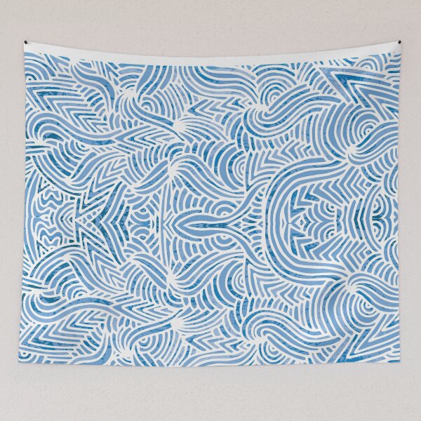 Item preview, Asbtract watercolor blue ocean pattern designed and sold by baligaia.