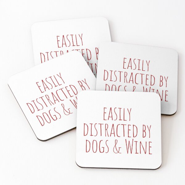 Item preview, Easily Distracted by Dogs and Wine designed and sold by The Little Wood Cottage.