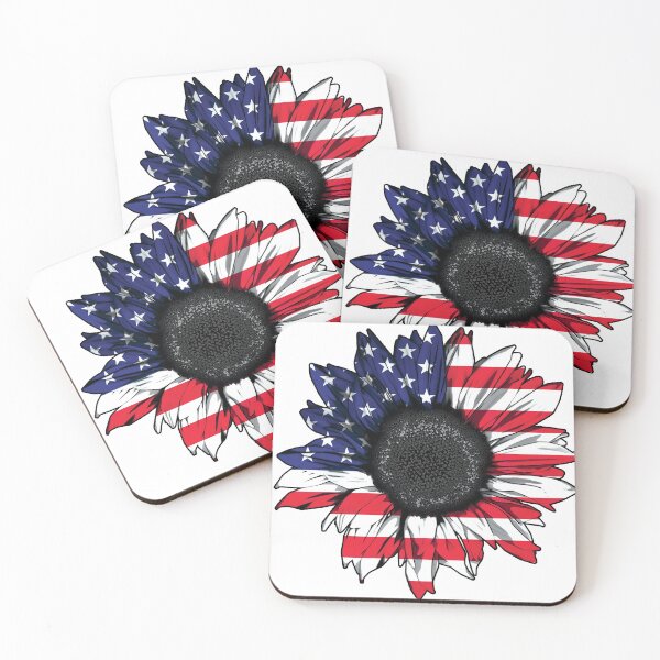 Item preview, American Flag Sunflower Shirts Men and Women Funny Floral Graphic Cute Casual Summer Print Tee designed and sold by fredgarden8.