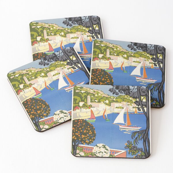 Item preview, Vintage poster - Cote D Azur - French travel poster designed and sold by DejaVuStudio.