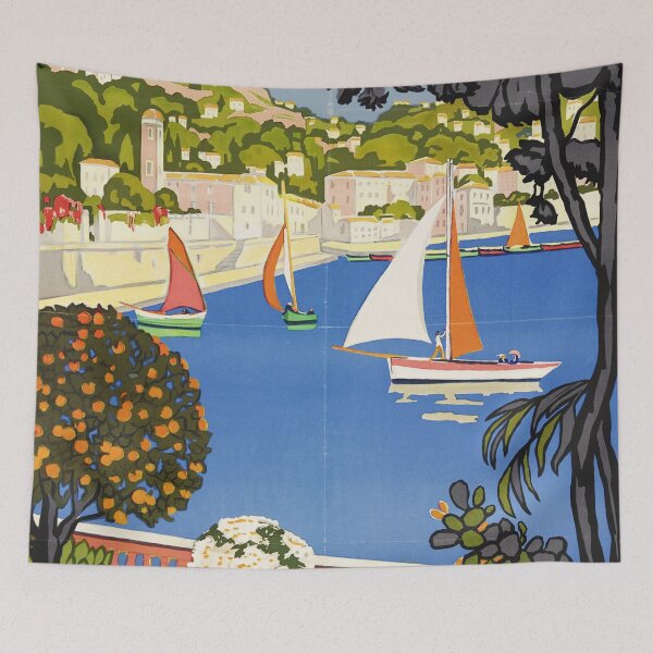 Item preview, Vintage poster - Cote D Azur - French travel poster designed and sold by DejaVuStudio.