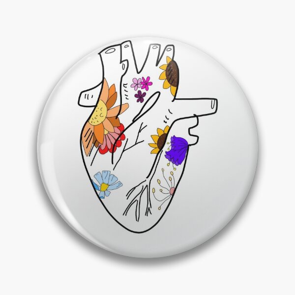 Item preview, realistic heart with colorful flowers designed and sold by SSibilla.