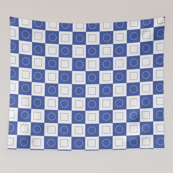 Item preview, Chequered Circle Square Blue designed and sold by zcabask.
