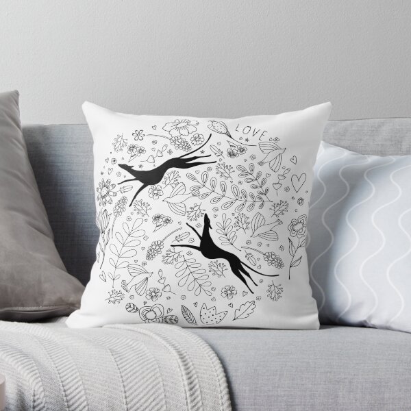 Greyhound happiness Throw Pillow