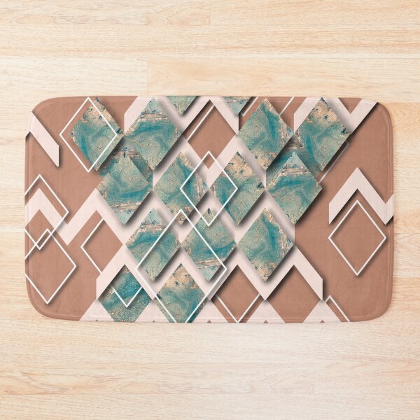 Item preview, Geometric diamond pattern with turqoise stone texture designed and sold by CiniArt.