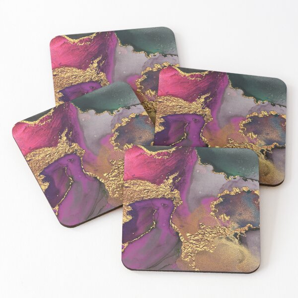 Item preview, Shiny Dark Purple and Gold Ink Marble  designed and sold by MysticMarble.