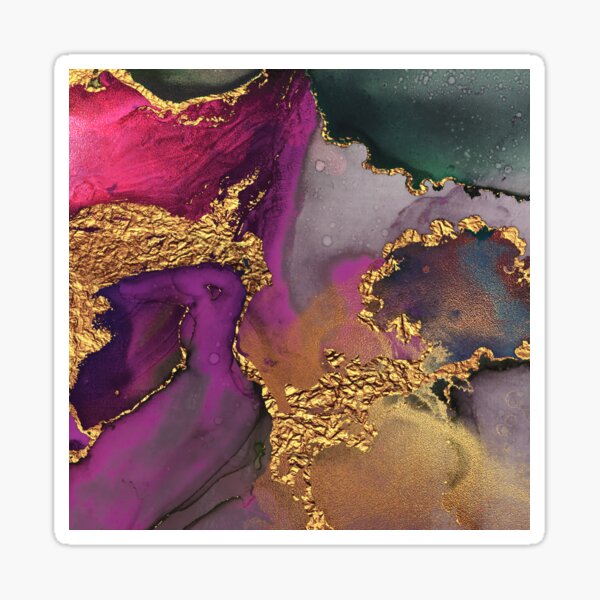 Item preview, Shiny Dark Purple and Gold Ink Marble  designed and sold by MysticMarble.
