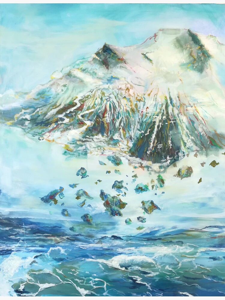 Ein Berg fliegt über dem Ozean von LillianBerthel