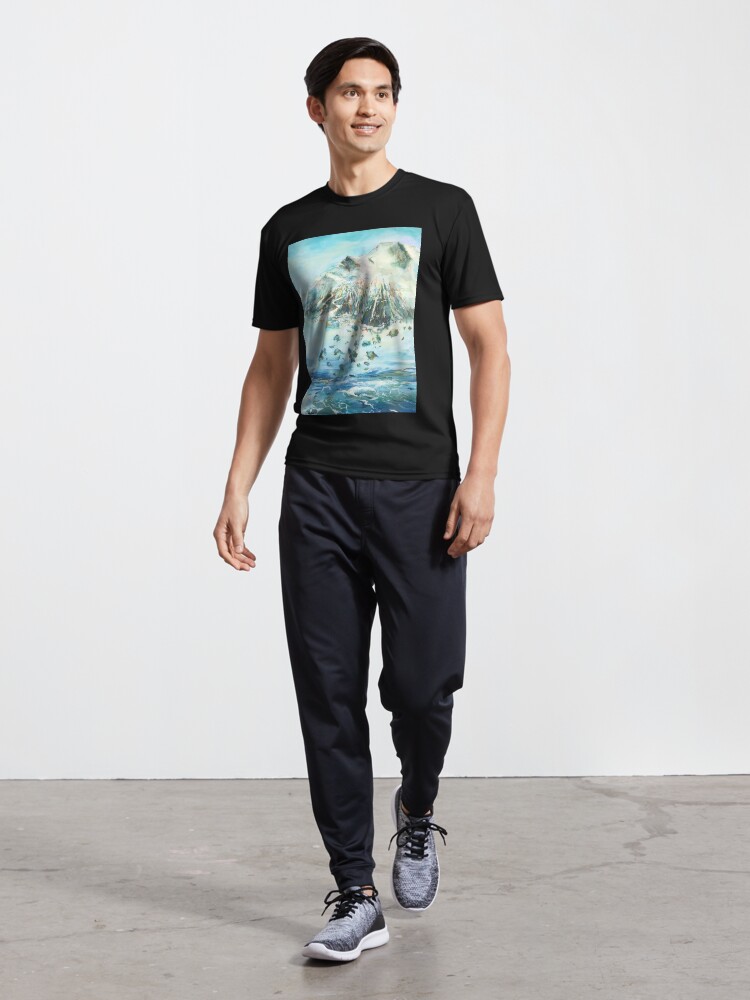 Thumbnail 5 von 7, Funktionsshirt, Ein Berg fliegt über dem Ozean designt und verkauft von LillianBerthel.