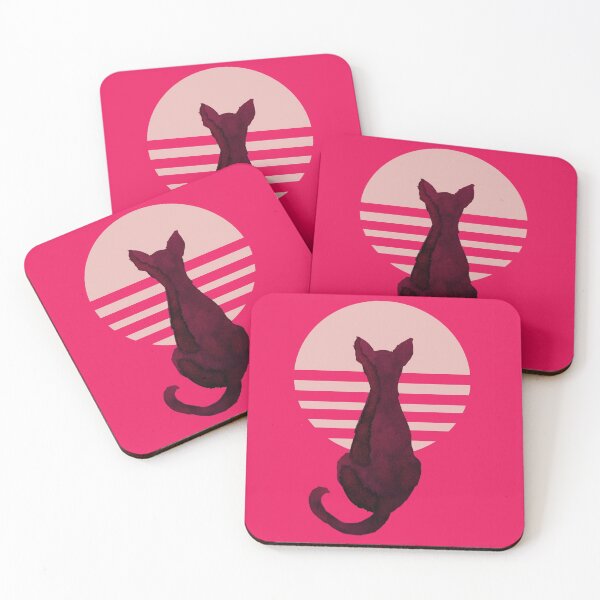 Item preview, 80's retro wave cat sun designed and sold by Catlit.
