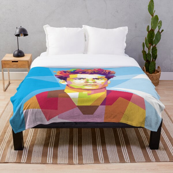 Riqui Puig in Pop Art Portrait Style Throw Blanket