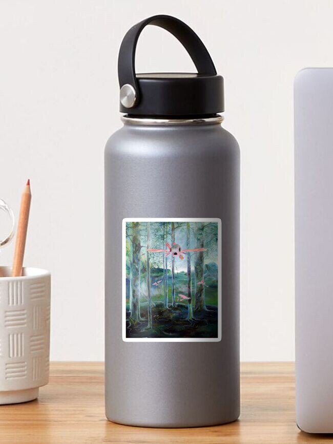 Thumbnail 1 von 3, Sticker, Fliegende Fische im phantastischen Wald designt und verkauft von LillianBerthel.