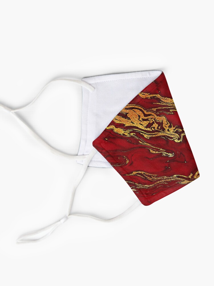 Alternate view of Fire Red And Gold Marble Mask