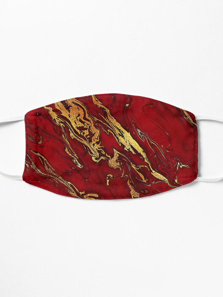 Alternate view of Fire Red And Gold Marble Mask