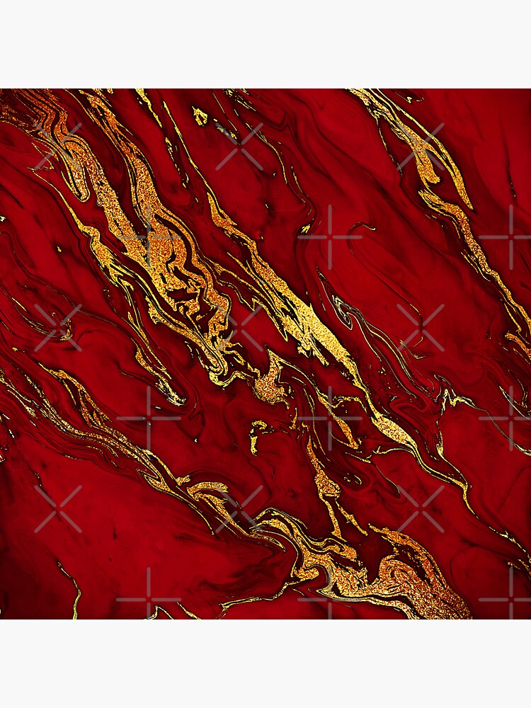 Fire Red And Gold Marble by MysticMarble