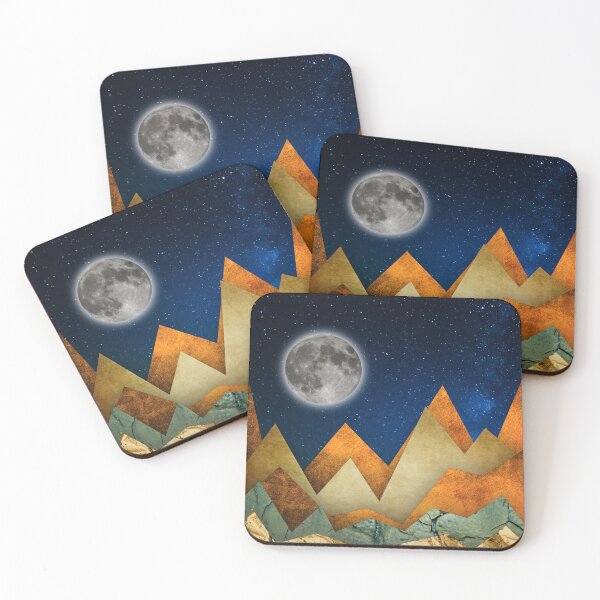 Item preview, Abstract texture landscape with mountains and Moon designed and sold by CiniArt.