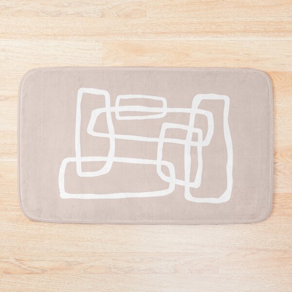 Item preview, Abstract Interlocking Shapes No. 1 in Blush and White designed and sold by itsjensworld.