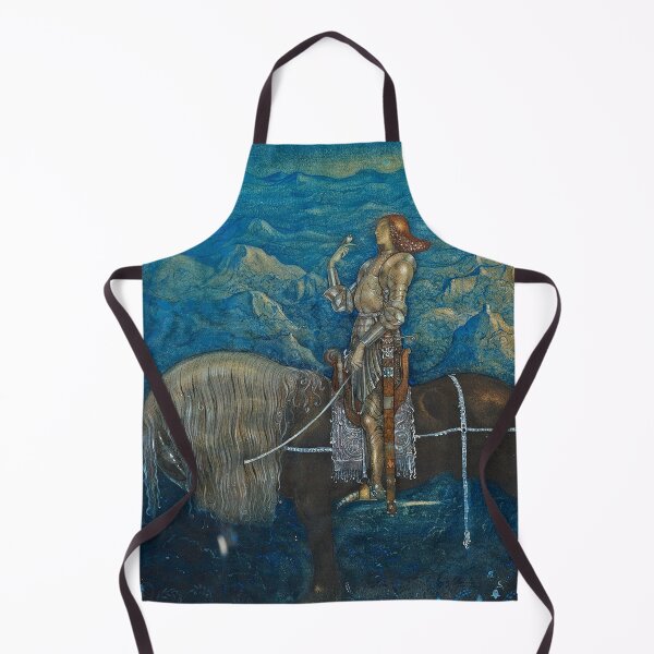 Item preview, Knight on horseback holding a small bird  Vintage John Bauer fantasy artwork designed and sold by Vintage Designs +.
