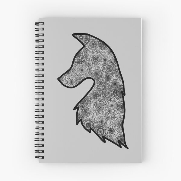 Item preview, Minimalistic wolf head with mandala pattern in black and white designed and sold by CiniArt.