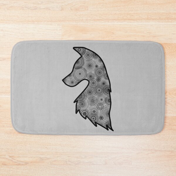 Item preview, Minimalistic wolf head with mandala pattern in black and white designed and sold by CiniArt.