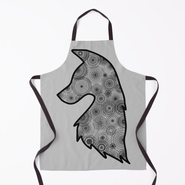 Item preview, Minimalistic wolf head with mandala pattern in black and white designed and sold by CiniArt.