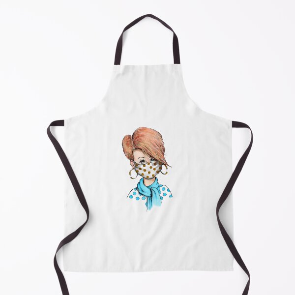 Item preview, Woman Wearing Mask for Coronavirus, Whimsical Art, Pandemic Safety designed and sold by JoyfulWhimsy.