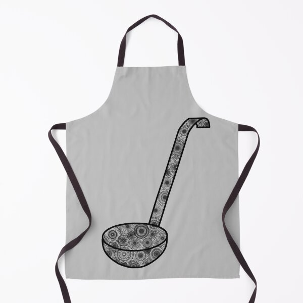 Item preview, Minimalistic ladle with mandala pattern in black and white designed and sold by CiniArt.