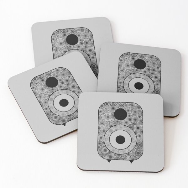 Item preview, Minimalistic speaker with mandala pattern in black and white designed and sold by CiniArt.
