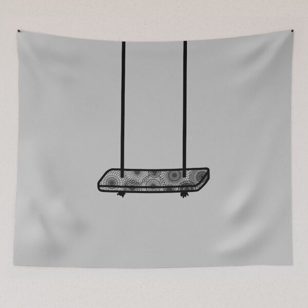 Item preview, Minimalistic swing with mandala pattern in black and white designed and sold by CiniArt.
