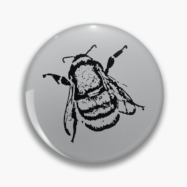 Item preview, Bee on grey pattern designed and sold by JillBusbyArt.