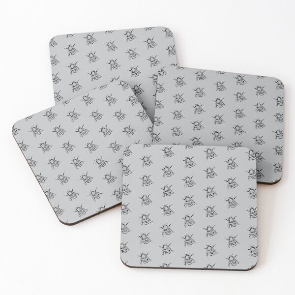 Item preview, Bee on grey pattern designed and sold by JillBusbyArt.