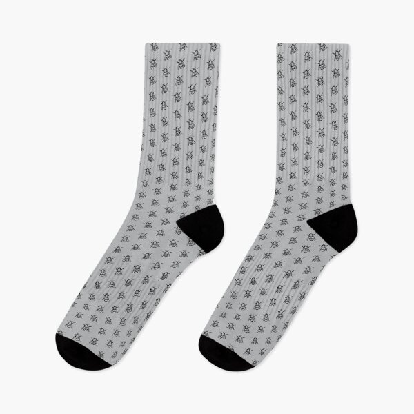 Item preview, Bee on grey pattern designed and sold by JillBusbyArt.