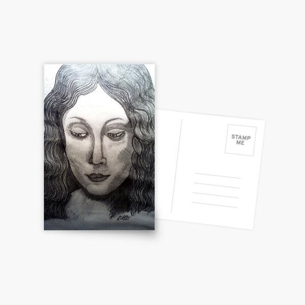 LEONARDO DAVINCIS HEAD OF A YOUNG WOMEN Postcard