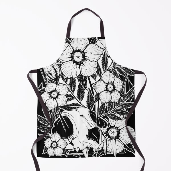 Item preview, Cat skull and pretty flowers designed and sold by vonKowen.