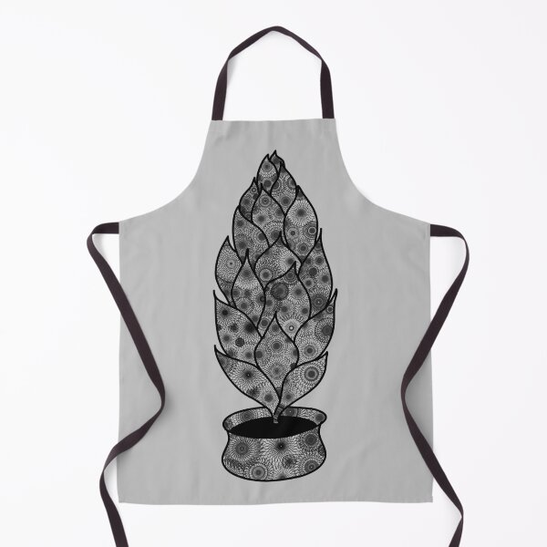 Item preview, Minimalistic plant in pot with mandala pattern in black and white designed and sold by CiniArt.