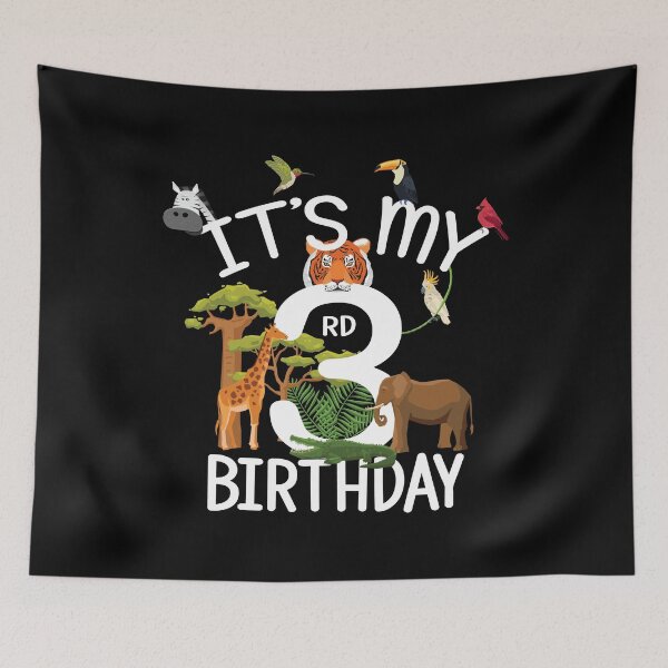 Item preview, It's My 3rd Birthday Boy Zoo Theme 3 Years Old Animal Party graphic designed and sold by Grabitees.