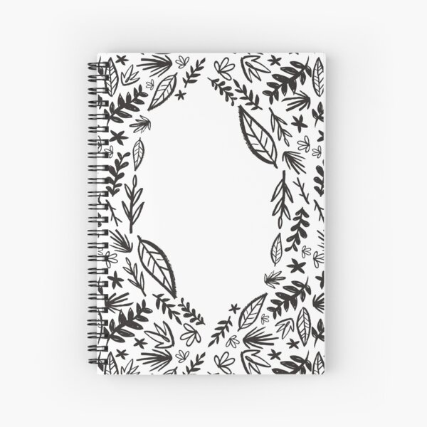 Black and white tribal pattern flower Spiral Notebook